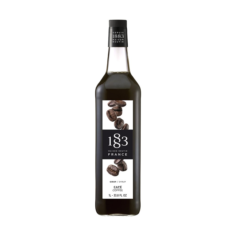 1883 Maison Routin Premium Coffee Syrup for Cocktails, Mocktails, Milkshakes, Desserts Glass 1L