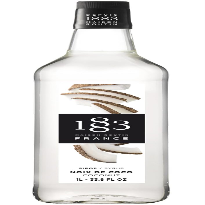 1883 Maison Routin Premium Coconut Syrup for Cocktails & Mocktails Glass 1L