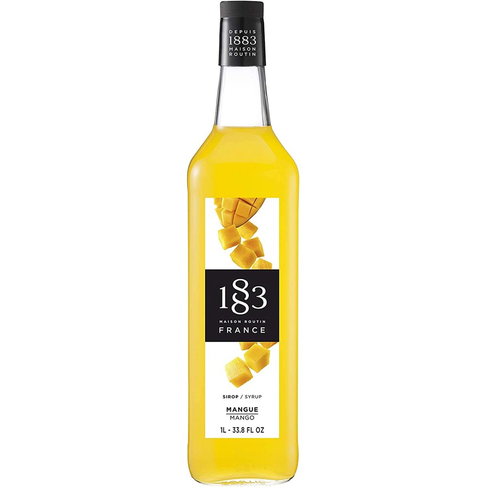 1883 Maison Routin Premium Mango Syrup for Iced Tea, Cocktails, Mocktails, Smoothies, Desserts Glass 1L