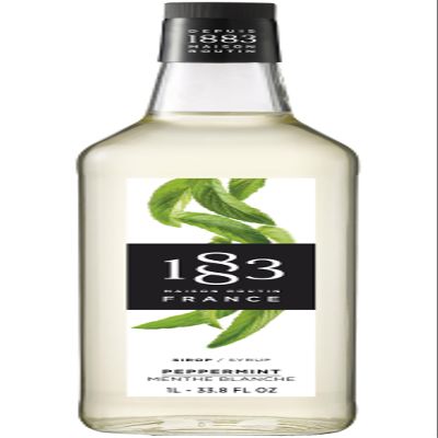 1883 Maison Routin Peppermint Syrup for Cocktails, Mocktails, Coffee, Tea & Hot Chocolate Barista Syrup, Premium Mixer Vegan-Friendly, Allergen-Free, No Artificial Colours 1L Glass Bottle