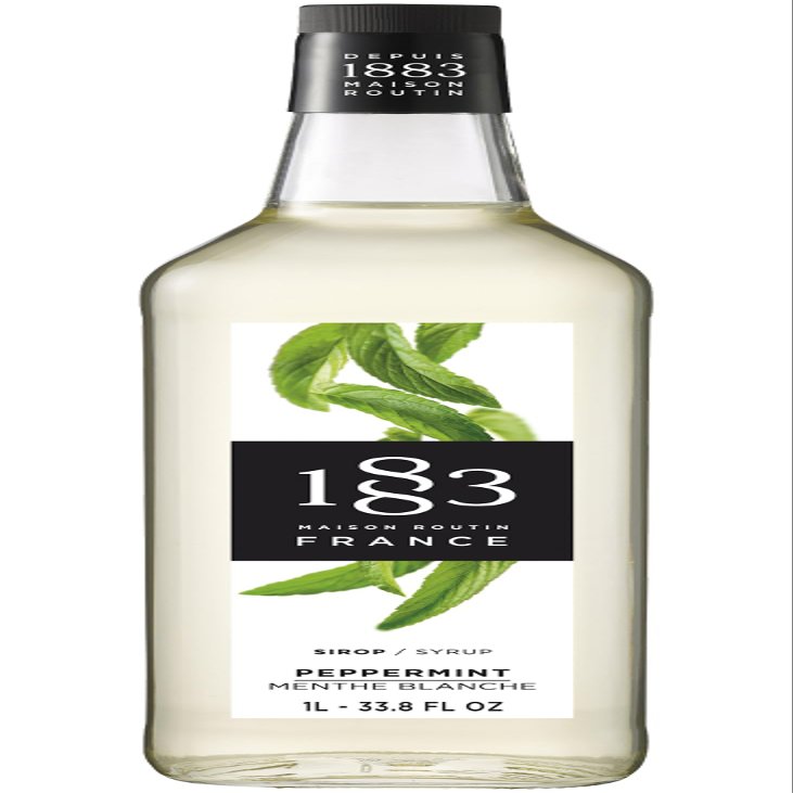 1883 Maison Routin Peppermint Syrup for Cocktails, Mocktails, Coffee, Tea & Hot Chocolate Barista Syrup, Premium Mixer Vegan-Friendly, Allergen-Free, No Artificial Colours 1L Glass Bottle