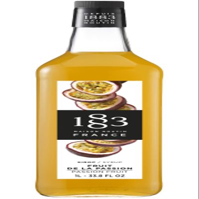 1883 Maison Routin Premium Passion Fruit Syrup for Cocktails, Passion Fruit Martinis, Mocktails, Smoothies, Iced Coffee Glass 1L