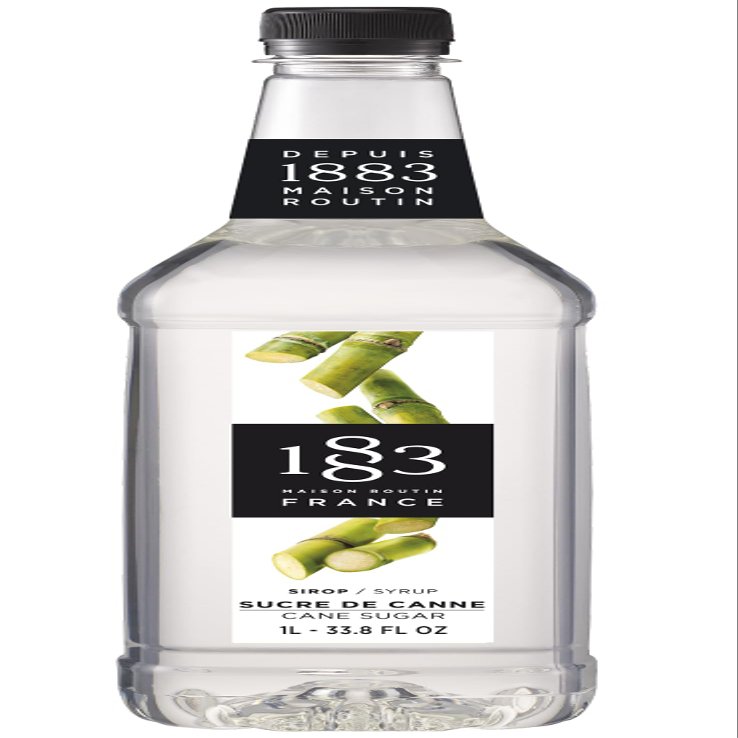 1883 Maison Routin Premium Cane Sugar Syrup for Cocktails, Mocktails, Coffee & Iced Tea - Vegan-Friendly, Allergen-Free, No Artificial Colours or Preservatives - 1L PET Bottle
