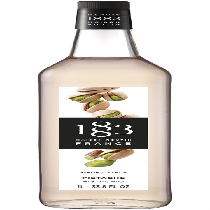 1883 Maison Routin Premium Pistachio Syrup Perfect for Coffees, Cocktails, Mocktails & Smoothies - Vegan-Friendly, Allergen-Free, No Preservatives - 1L Glass Bottle