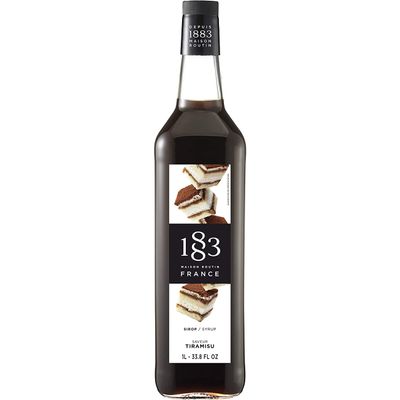1883 Maison Routin Premium Tiramisu Flavour Coffee Syrup, Italian Dessert for Cocktails, Milkshakes, Mochas & Frappes, Vegan-Friendly, No Preservatives or Artificial Colours - 1L Glass Bottle
