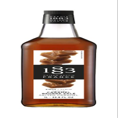 1883 Maison Routin Premium Salted Caramel Syrup Made with Pure Cane Sugar for Coffee, Hot Chocolate & Desserts, Diet Friendly & Natural, No Preservatives or Artificial Colours 1L Glass Bottle