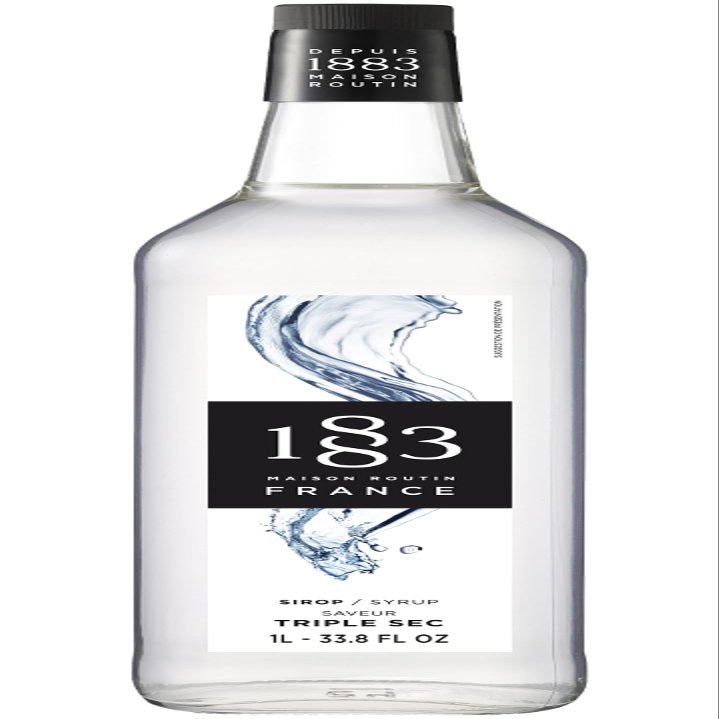 1883 Maison Routin Premium Triple Sec Syrup for Cocktails, Mocktails & Lemonade, Orange Citrus Notes, Vegan, No Artificial Ingredients, Colours or Preservatives - 1L Glass Bottle