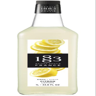 1883 Maison Routin Premium Lemon Syrup Zesty Flavoured Syrup for Cocktails, Lemonades, Iced Teas and Sodas Vegan-Friendly, No Preservatives 1L Glass Bottle