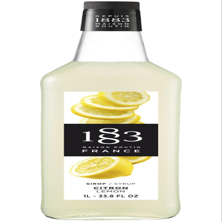 1883 Maison Routin Premium Lemon Syrup Zesty Flavoured Syrup for Cocktails, Lemonades, Iced Teas and Sodas Vegan-Friendly, No Preservatives 1L Glass Bottle