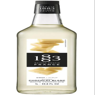 1883 Maison Routin Premium White Chocolate Syrup - Flavoured Coffee Syrup, Hot Chocolate, Cocktails & Baking Sugar Alternative, Vegan-Friendly, Allergen-Free, No Preservatives 1L Glass Bottle