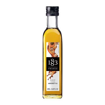 1883 MAISON ROUTIN Premium Amaretto Flavoured Syrup for Cocktails, Mocktails, Coffee, Desserts Glass 250ml