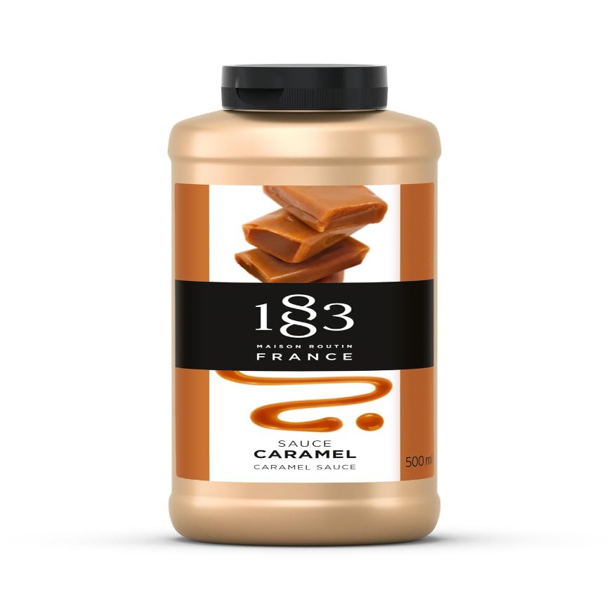 1883 Maison Routin Caramel Sauce 500ml  Gourmet Dessert Topping for Desserts, Cocktails, Hot Chocolates, Vegetarian, Nut-Free & Gluten-Free, Squeezy Bottle for Easy Use