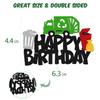 Garbage Truck Cake Topper Happy Birthday Sign Cake Decorations for Trash Green Recycling Truck Themed Bday Party Supplies view 3