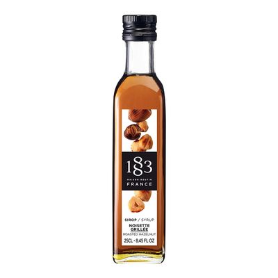 1883 Maison Routin Premium Roasted Hazelnut Syrup for Coffee & Hot Chocolate Glass 250ml