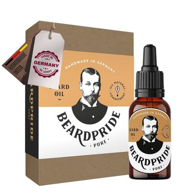 BEARDPRIDE Beard Oil for Men - Unscented Beard Oil - 100% Organic Argan and Jojoba Beard Oil - Softens and strengthens Beard Growth - Handmade in Germany