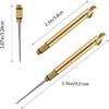 3 PCS Portable Toothpicks, Titanium Toothpicks Toothpick with Key Ring Fruit Stick Metal Toothpick for Outdoor Picnic and HomeBrass) view 2