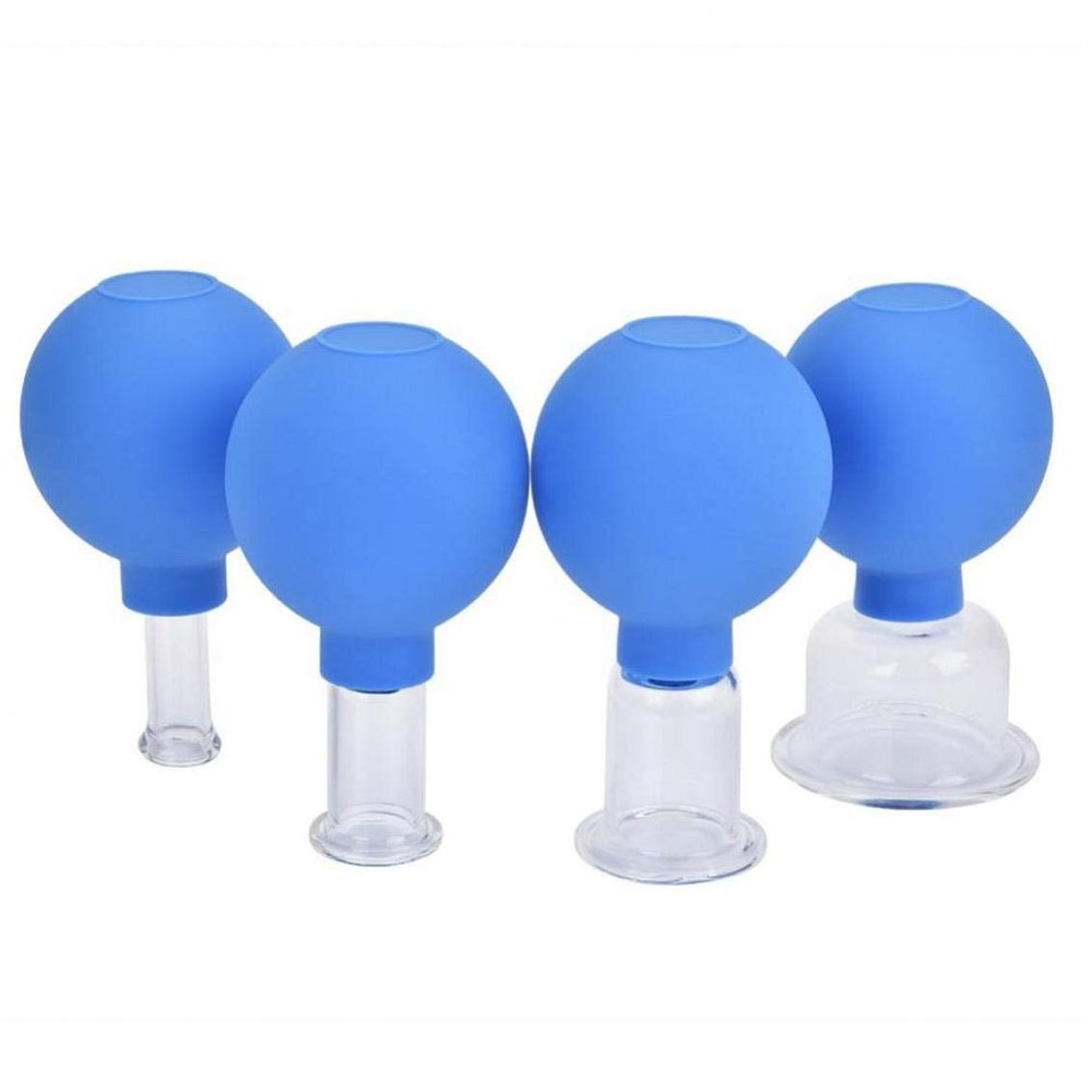 TOSSPER 4pcs Cupping Sets, Massage Cupping Vacuum Suction Kit for Neck Head Face Body
