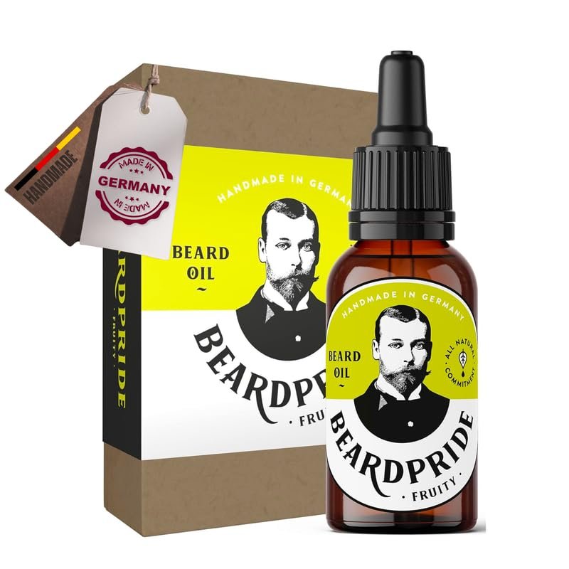 BEARDPRIDE Beard Oil for Men - Fruity Beard Oil - 100% Organic Argan and Jojoba Beard Oil - Softens and strengthens Beard Growth - Handmade in Germany