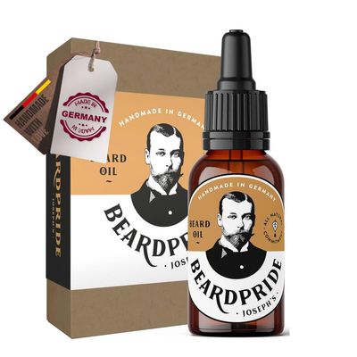 BEARDPRIDE Beard Oil for Men - Josephs Beard Oil - 100% Organic Argan and Jojoba Beard Oil - Softens and strengthens Beard Growth - Handmade in Germany
