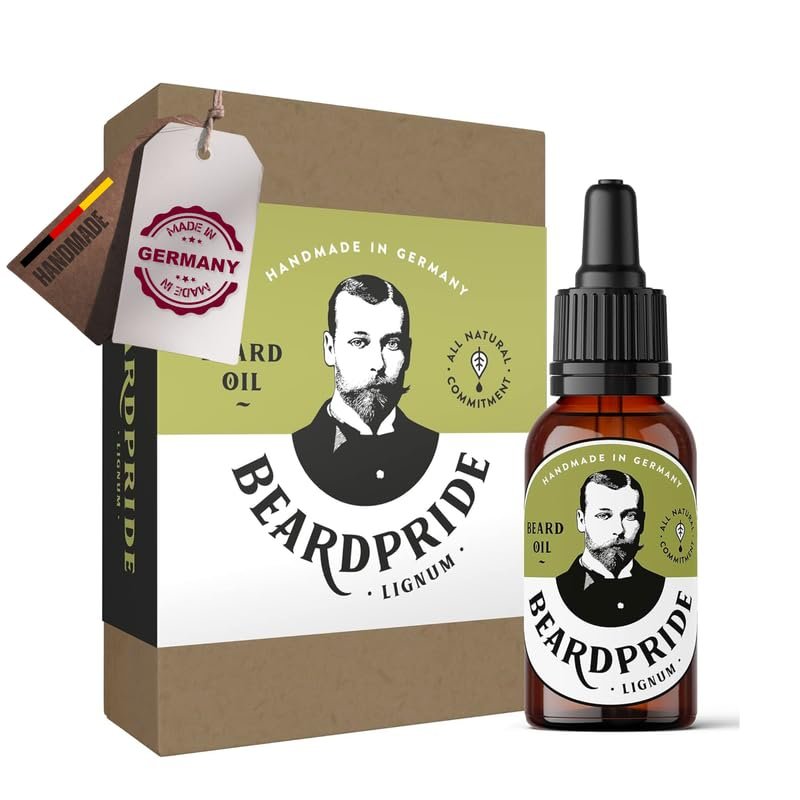 BEARDPRIDE Beard Oil for Men - Lignum Beard Oil - 100% Organic Argan and Jojoba Beard Oil - Softens and strengthens Beard Growth - Handmade in Germany