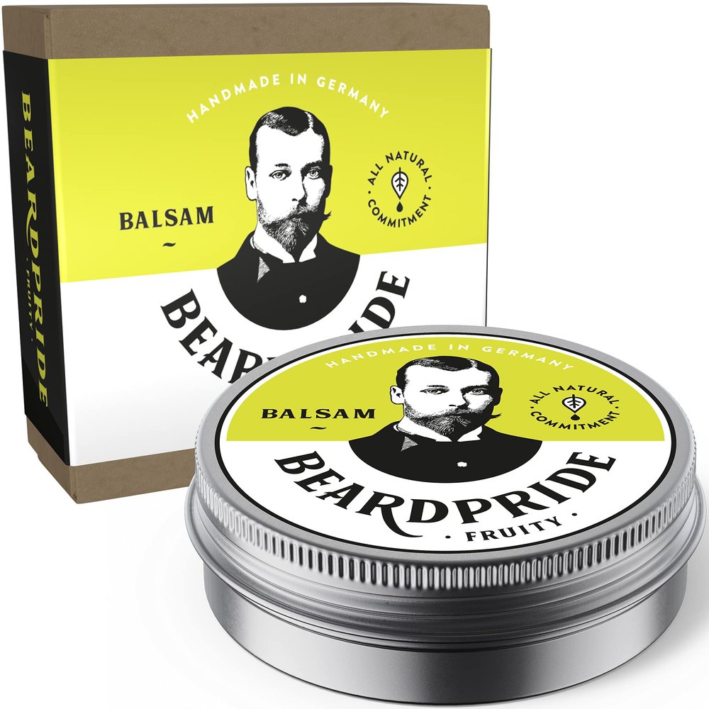 BEARDPRIDE Beard Balm for Men - Fruity - The Original Barbershop Beard Balm - Handmade in Germany - Natural Beard Balm based on Shea Butter and precious Oils - Premium Beard Balm - Gift for Men - 28g