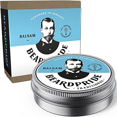 BEARDPRIDE Beard Balm for Men - Traditional - The Original Barbershop Beard Balm - Handmade in Germany - Natural Beard Balm based on Shea Butter and precious Oils - Premium Beard Balm - Gift for Men - 28g