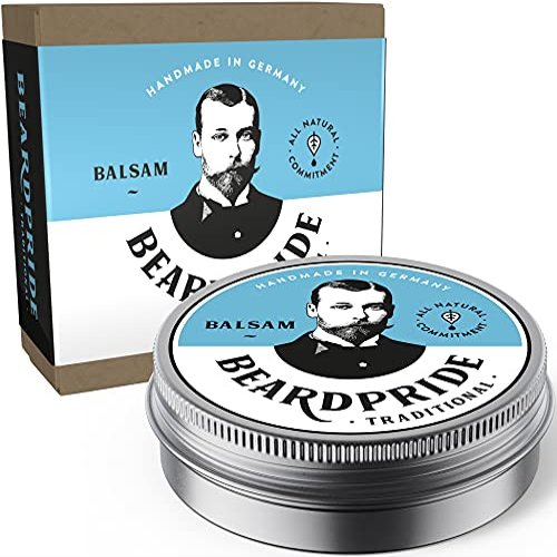 BEARDPRIDE Beard Balm for Men - Traditional - The Original Barbershop Beard Balm - Handmade in Germany - Natural Beard Balm based on Shea Butter and precious Oils - Premium Beard Balm - Gift for Men - 28g