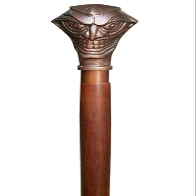 Walking Sticks, Copper Antique Joker Hade Head Metal Handle with Strong Wooden Walking Stick, Victorian Handcrafted Cane