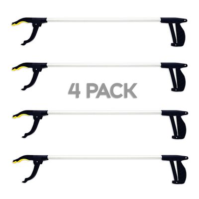 1ABOVE Garden Leaf Grabber Stick, Litter Picker Grab & Grip Reaching Litter Rubbish Pick up Tool, Multipurpose Grabber Light Items (4 PACK)