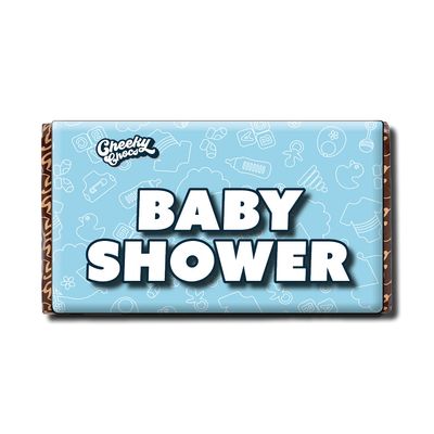 Baby Shower Boy Chocolate Bar with Novelty Joke Wrapper - Funny Rude Gift Birthday Present (Chocolate Included)