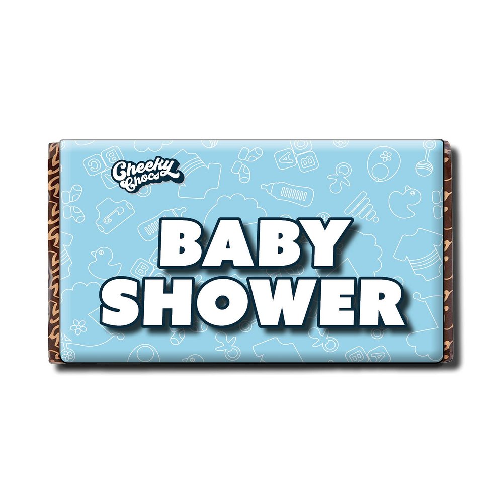 Baby Shower Boy Chocolate Bar with Novelty Joke Wrapper - Funny Rude Gift Birthday Present (Chocolate Included)