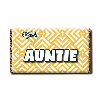 Auntie Chocolate Bar with Novelty Joke Wrapper - Funny Rude Gift Birthday Present (Chocolate Included)