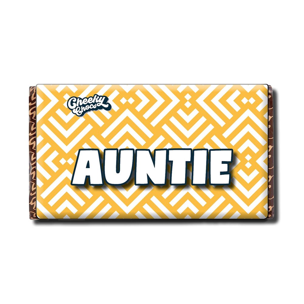 Auntie Chocolate Bar with Novelty Joke Wrapper - Funny Rude Gift Birthday Present (Chocolate Included)