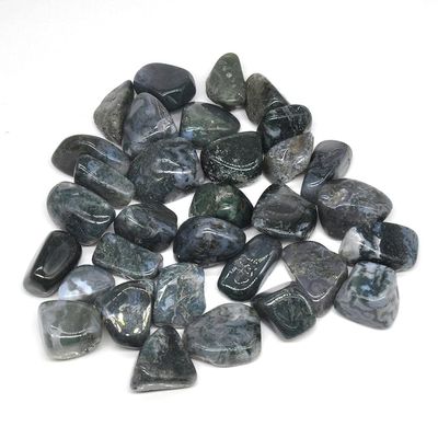 100g Natural Green Moss Agate Tumbled Stones Bulk Crystals Reiki Polished Gemstones Gem Raw Aquarium Decoration Minerals