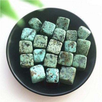100g Natural African Green Turquoise Gravel Bulk Tumbled Stones Cube Crystal Reiki Natural Stones and Minerals