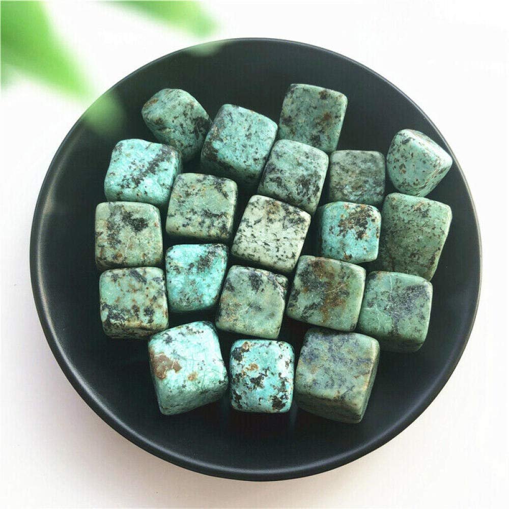 100g Natural African Green Turquoise Gravel Bulk Tumbled Stones Cube Crystal Reiki Natural Stones and Minerals