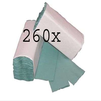 260 x Economy Green 1 Ply C-Fold Multi Fold Hand Paper Towels Tissues