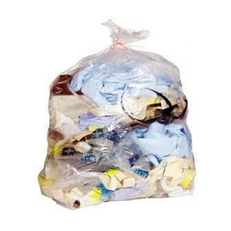 100 Economy Clear Refuse Sacks, 120 Gauge - 18"x29"x39"