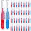 50 Counts Braces Brush for Cleaner Interdental Brush Toothpick Dental Tooth Flossing Head Oral Dental Hygiene Flosser Toothpick Cleaners Tooth Cleaning Tool(Red, Blue) view 1