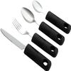 10 Pack Adaptive Utensils Set, Non-Slip Handles for Hand Tremors, Arthritis, Parkinsons or Elderly use - Stainless Steel Knife, Fork view 2