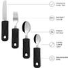 10 Pack Adaptive Utensils Set, Non-Slip Handles for Hand Tremors, Arthritis, Parkinsons or Elderly use - Stainless Steel Knife, Fork view 3