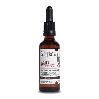 Bullfrog - Secret Potion No.3 Multifunctional Beard Oil, Nourishes, Softens, Eases Shaving, Light Texture, Marine, Woody and Amber Scent, 50 ml