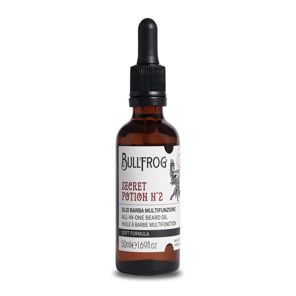 Bullfrog - Secret Potion No.3 Multifunctional Beard Oil, Nourishes, Softens, Eases Shaving, Light Texture, Marine, Woody and Amber Scent, 50 ml
