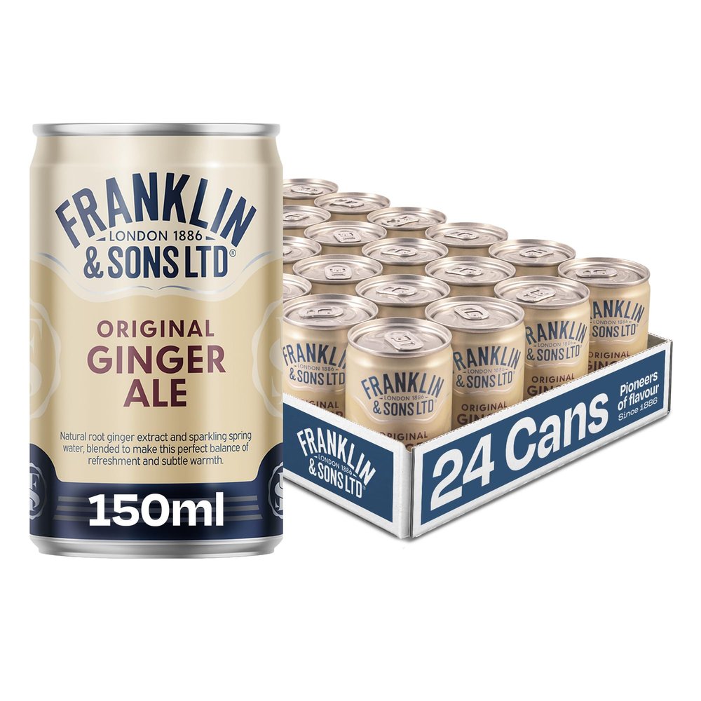 Franklin & Sons 1886 Original Ginger Ale | 24 x 150ml Can Case | Traditional recipes dating back to 1886 | All natural ingredients | Refreshing Ginger Zing | Light & full of flavour | Premium Mixer