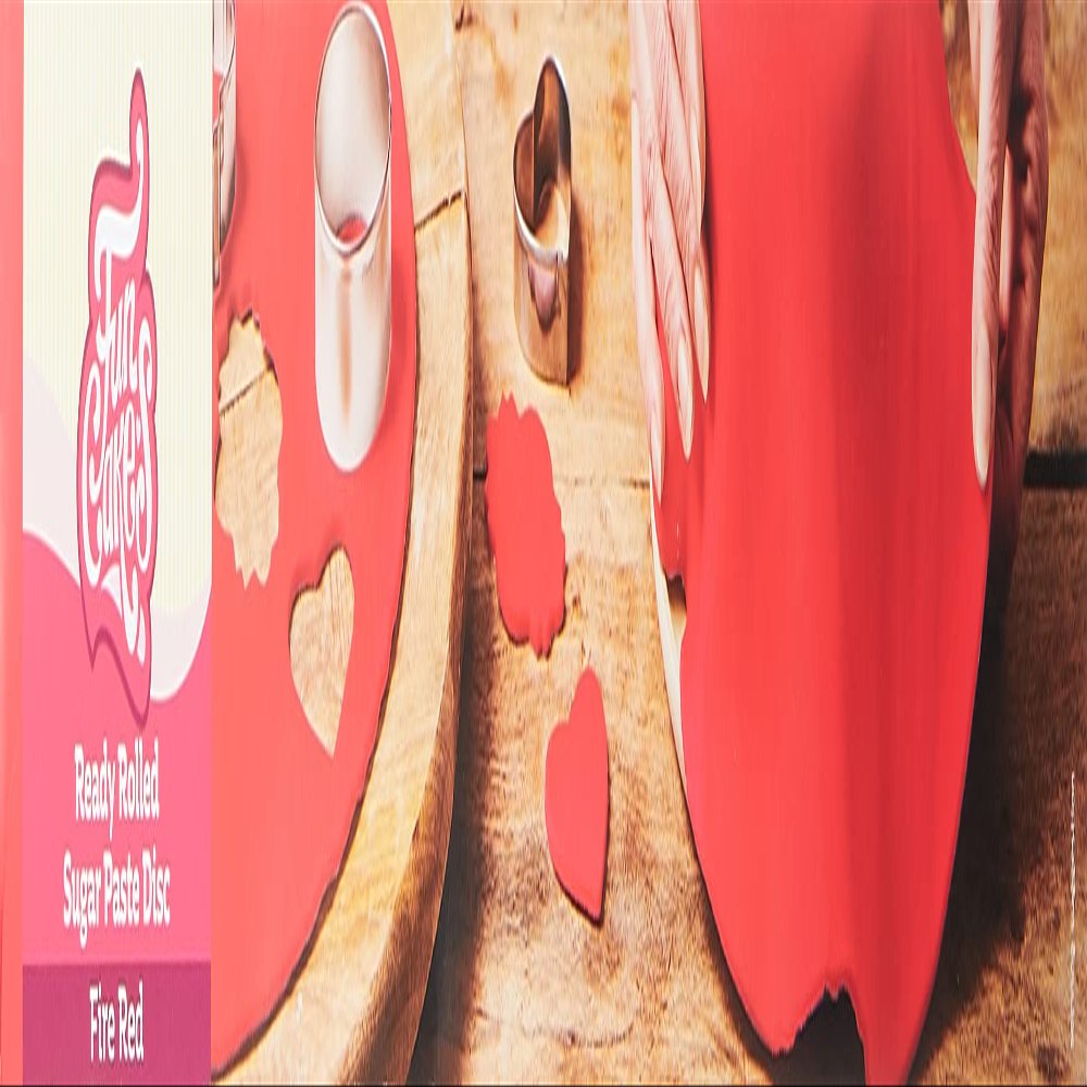 FunCakes Ready Rolled Sugar Paste Disc Fire Red, Delicious Vanilla Flavour, Already Rolled 36 cm Round and 3 mm Thick, 430 g