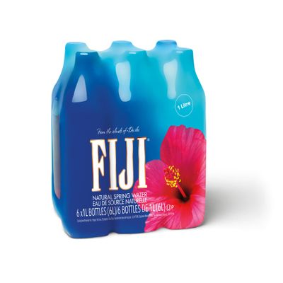 Fiji Water Fiji Natural Artesian Water, 1L (1.05 Qt Pack of 6), 1 Liter