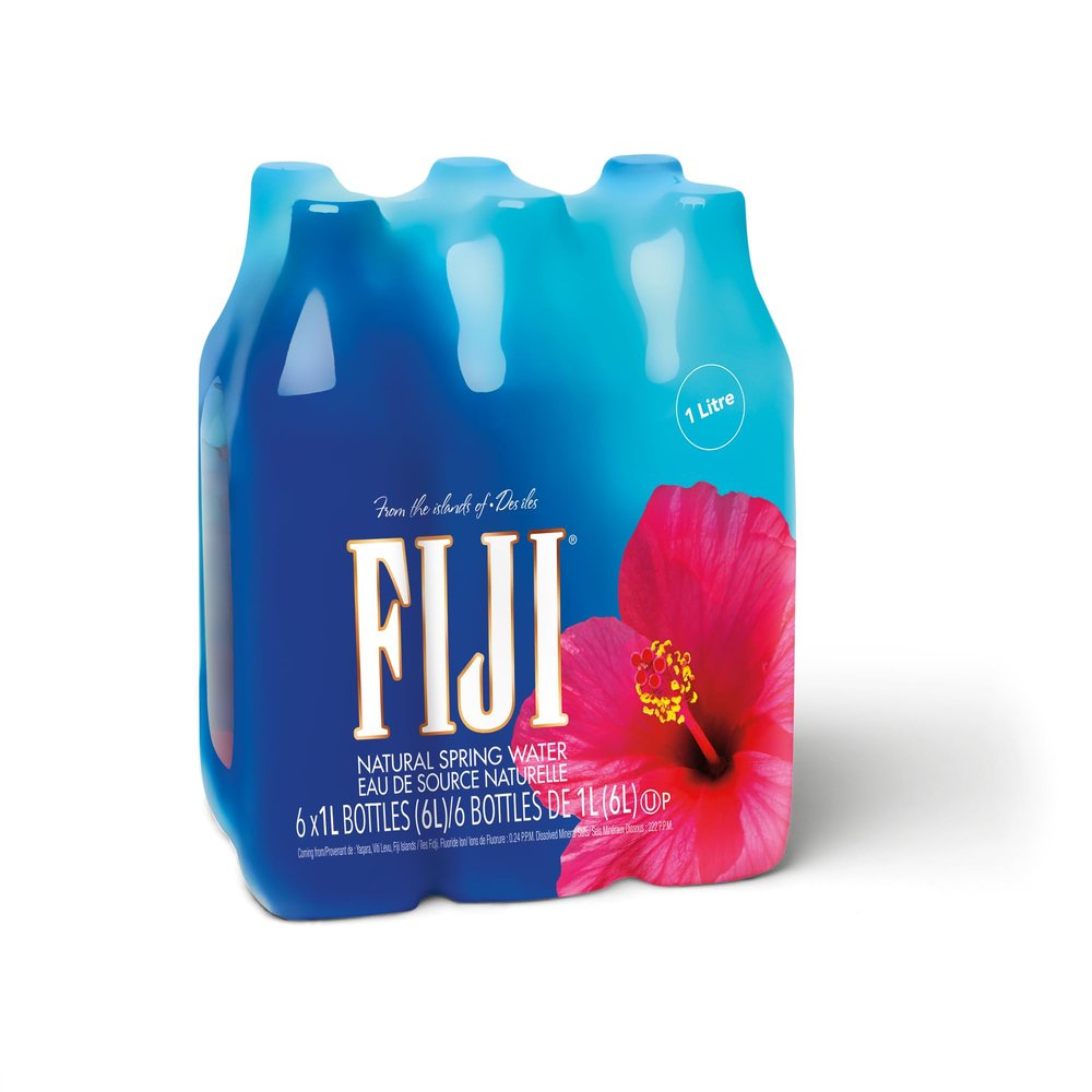 Fiji Water Fiji Natural Artesian Water, 1L (1.05 Qt Pack of 6), 1 Liter