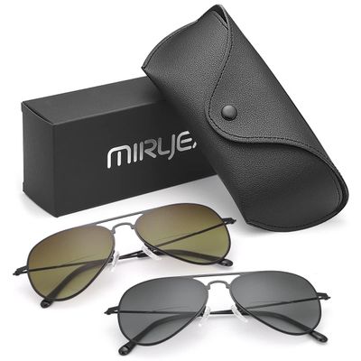 2 Pairs Bifocal Reading Glasses UV400 Protection Sport Sunglasses Blue Light Blocking Lightweight Outdoor Sun Readers for Men and Women Driving Safety Eyeglasses Tinted Lens Shades Metal Frame Eyewear