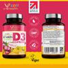 Kids Vitamin D3 1000 iu High Strength - Chewable Raspberry Flavour Vitamin D for Kids 4-12 Years, Vegan Society Registered Tablets not Gummies - 2 Months Supply - Made in The UK by YrHealth view 4