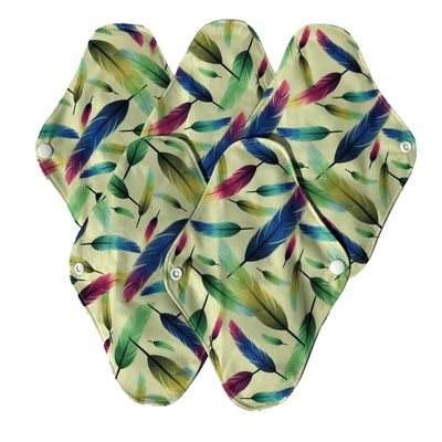 5 X Reusable Sanitary Pads Towels, ST'S Odour Absorbing Bamboo Cloth - Washable Menstrual Cloth Pantyliners, Medium to Heavy Flow ECO Friendly, Reusable Period Pads - Pretty Pads